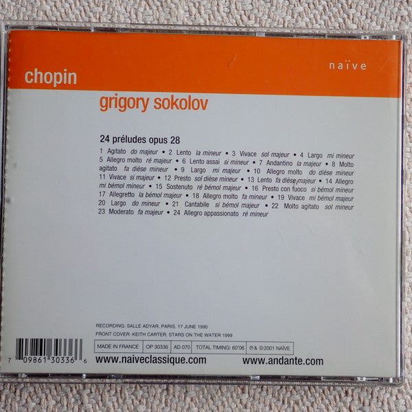 Frédéric Chopin - Grigory Sokolov : 24 Préludes Opus 28, Paris 17 Juin 1990 (CD, RE)