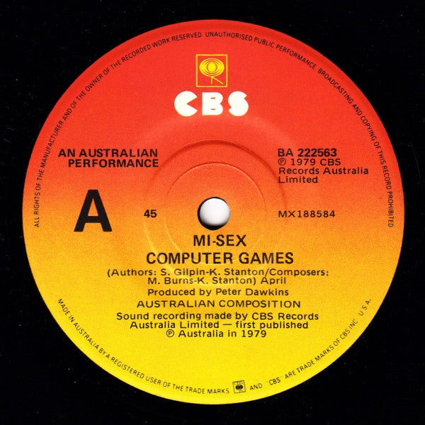 Mi-Sex : Computer Games (7", Single)