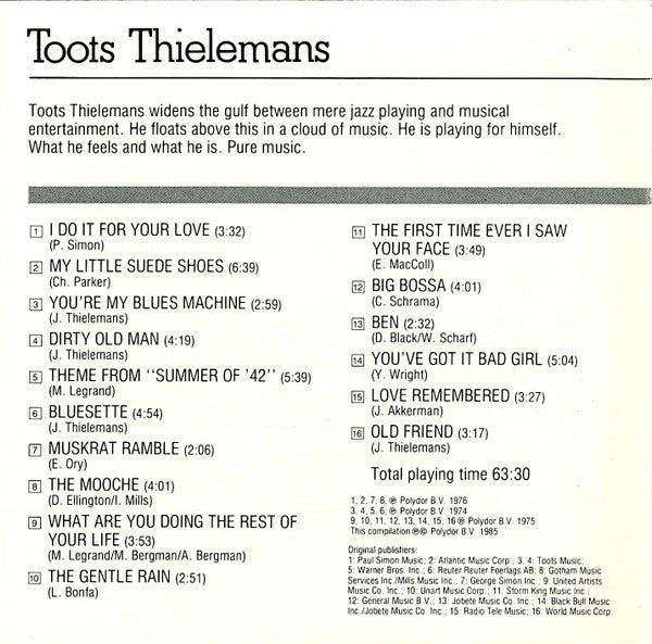 Toots Thielemans : The Silver Collection (CD, Comp)