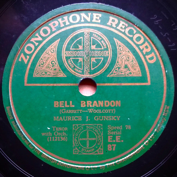 Maurice Gunsky : Bell Brandon / With All Her Faults I Love Her Still (Shellac, 10", Mono)