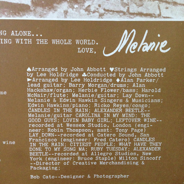 Melanie (2) : Candles In The Rain (LP, Album, RE, EMI)