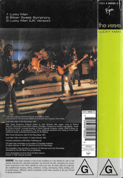 The Verve : Lucky Man (VHS, PAL)