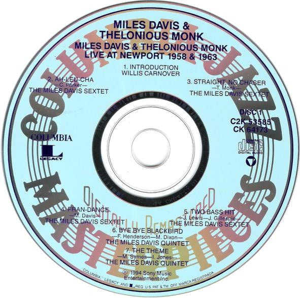 Miles Davis & Thelonious Monk : Live At Newport 1958 & 1963 (2xCD, Comp, RP)