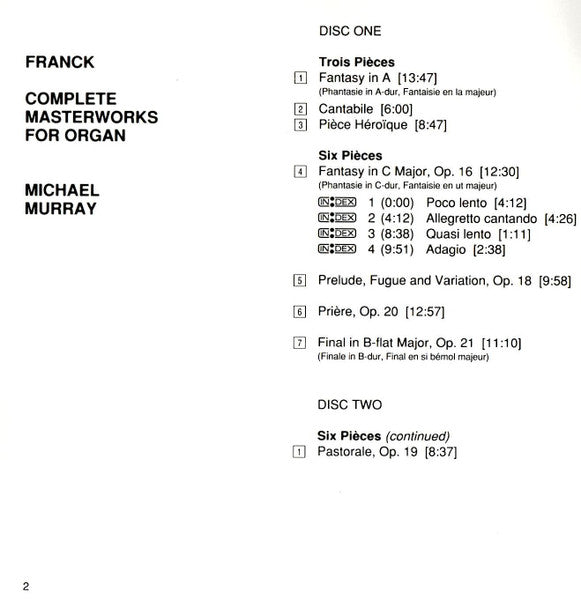 César Franck, Michael Murray (4) : Complete Masterworks For Organ (2xCD, Album)