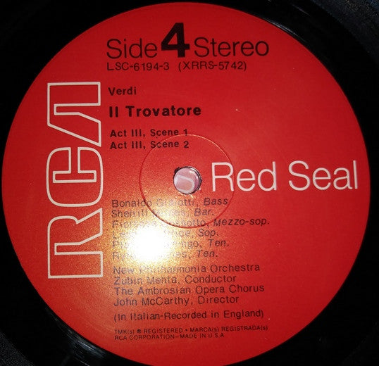 Giuseppe Verdi - Leontyne Price ' Placido Domingo ' Sherrill Milnes ' Fiorenza Cossotto ' Zubin Mehta : Il Trovatore (3xLP, Album + Box)