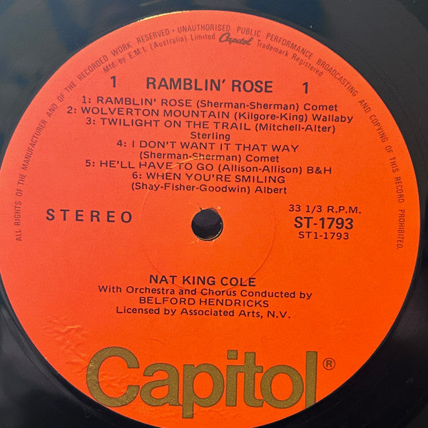 Nat King Cole : Ramblin' Rose (LP, Album, Ora)