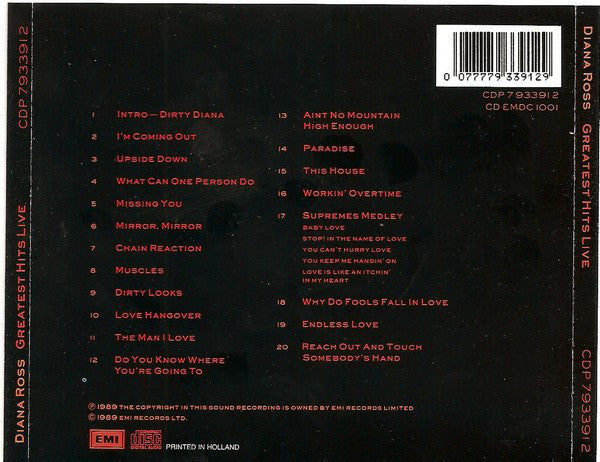 Diana Ross : Greatest Hits Live (CD, Album)