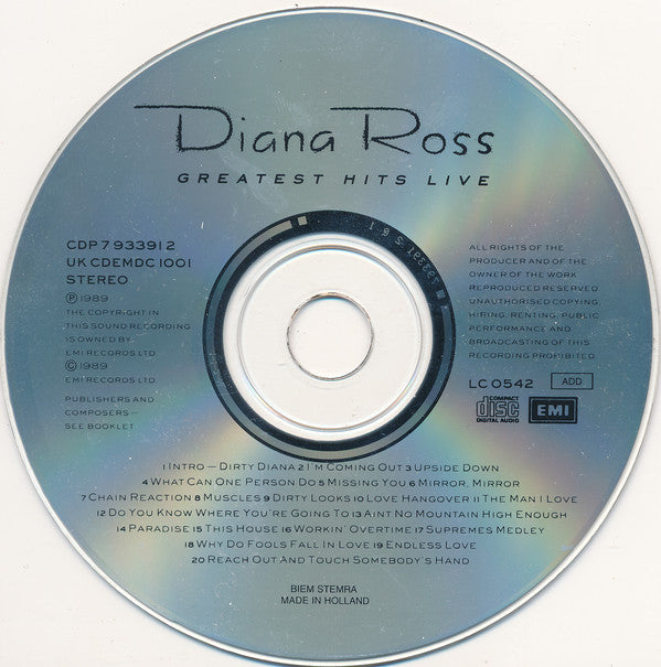 Diana Ross : Greatest Hits Live (CD, Album)