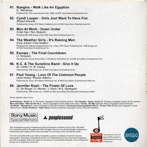 Various : 1980's Hits Of The Decades (CD, Comp, Promo)