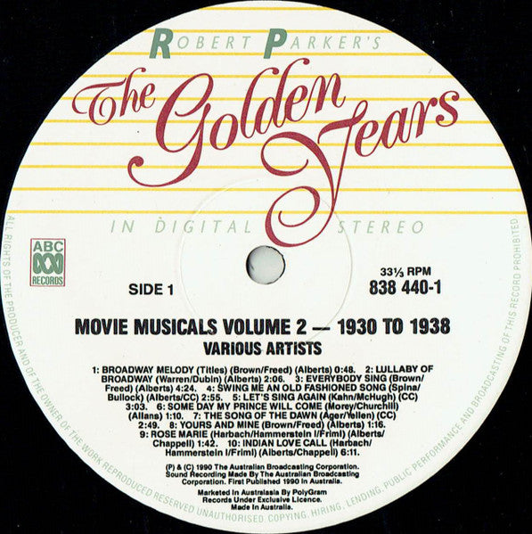 Various : Movie Musicals (Volume 2 1930 To 1938) (LP, Comp)