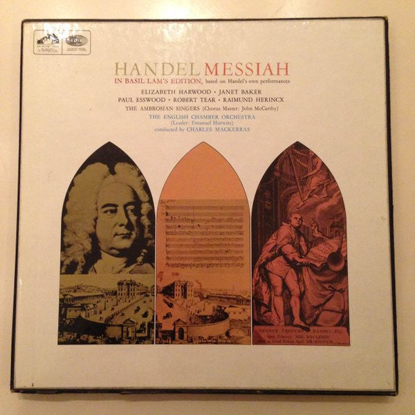 Georg Friedrich Händel, Elizabeth Harwood, Janet Baker, Paul Esswood, Robert Tear, Raimund Herincx, The Ambrosian Singers, English Chamber Orchestra, Sir Charles Mackerras : Messiah (3xLP, RE, RP, Box)
