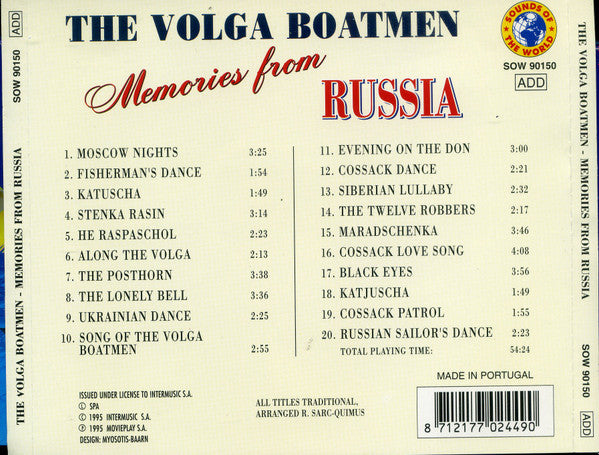 Unknown Artist : Memories From Russia (CD, Comp)