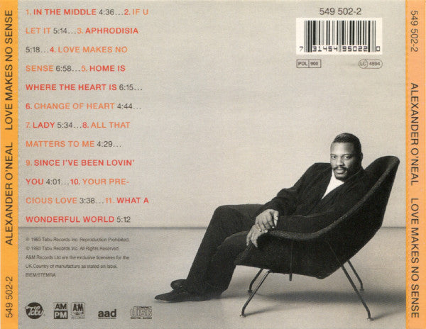 Alexander O'Neal : Love Makes No Sense (CD, Album)