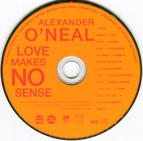 Alexander O'Neal : Love Makes No Sense (CD, Album)