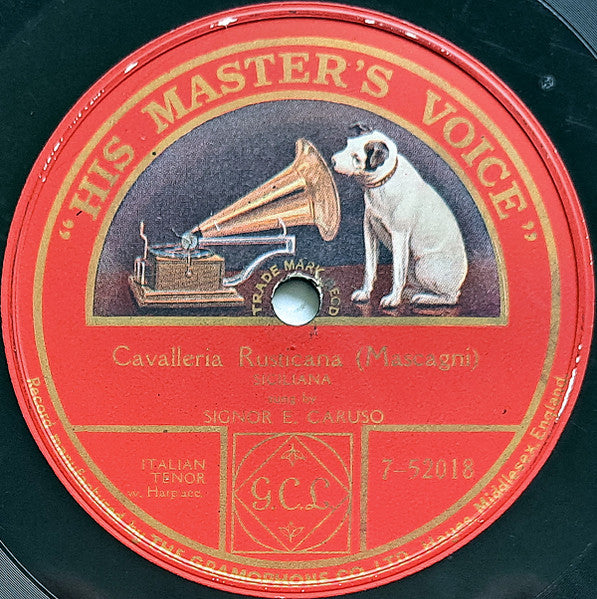 Enrico Caruso : Cavalleria Rusticana - Siciliana (Shellac, 10", S/Sided, Etch, RP)