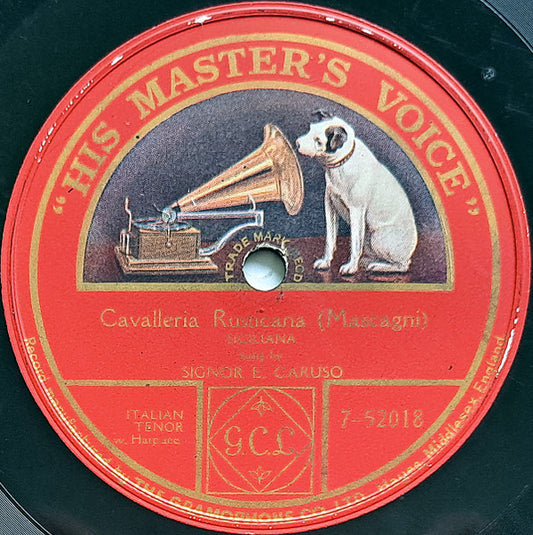 Enrico Caruso : Cavalleria Rusticana - Siciliana (Shellac, 10", S/Sided, Etch, RP)