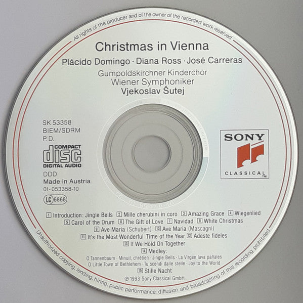 Plácido Domingo* · Diana Ross · José Carreras : Christmas In Vienna (CD, Album, SBM)