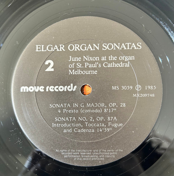 June Nixon : Elgar Organ Sonatas (LP)