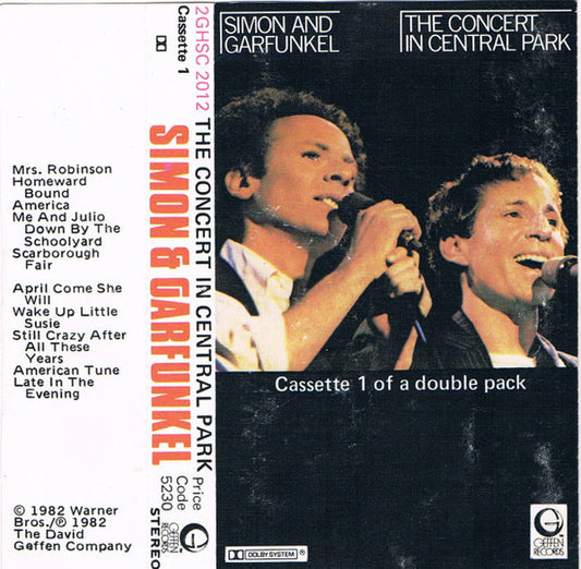 Simon & Garfunkel : The Concert In Central Park (2xCass, Album, RE, Whi)
