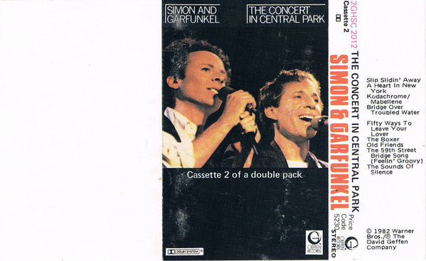 Simon & Garfunkel : The Concert In Central Park (2xCass, Album, RE, Whi)