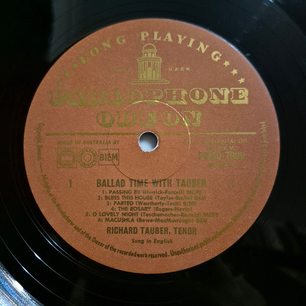 Richard Tauber : Ballad Time - With Tauber (LP, Album, Mono)