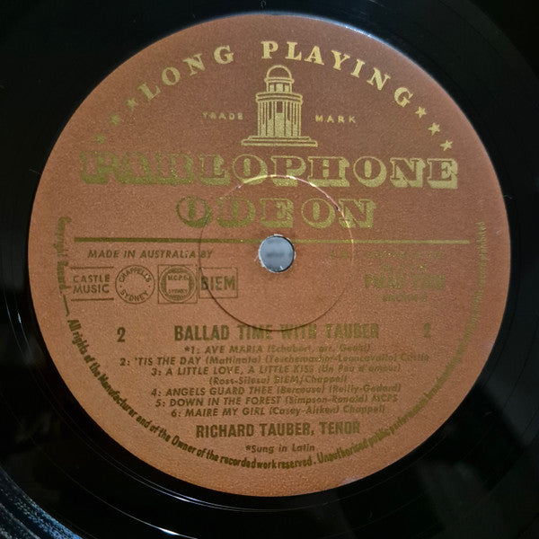 Richard Tauber : Ballad Time - With Tauber (LP, Album, Mono)