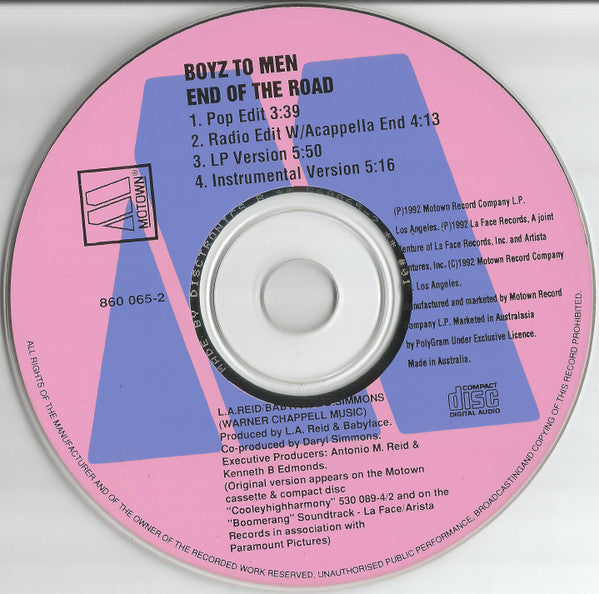Boyz II Men : End Of The Road (CD, Single, Car)