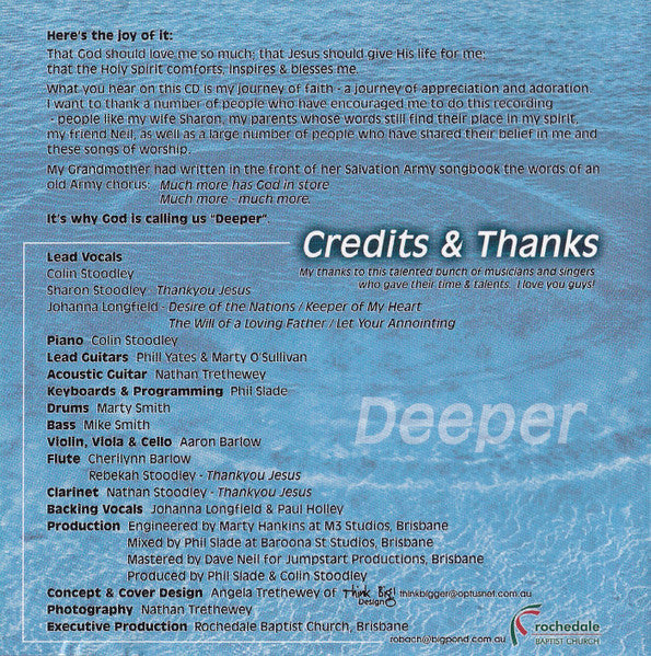 Colin Stoodley : Deeper (CD, Album)