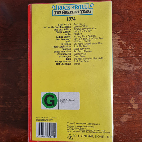 Various : Rock 'N' Roll-The Greatest Years-1974 (VHS, Comp)