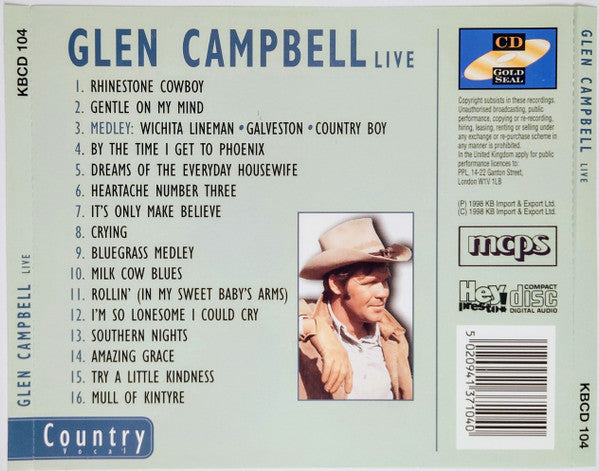 Glen Campbell : LIVE (CD, Comp)