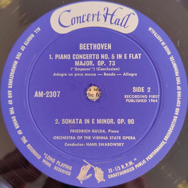 Beethoven* – Friedrich Gulda, Orchestra Of The Vienna State Opera*, Hans Swarowsky : Piano Concerto Nº 5 “Emperor” (LP, Mono)