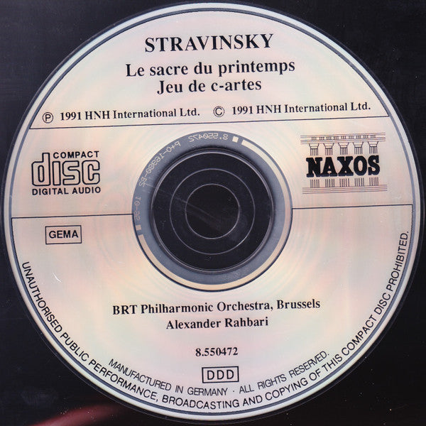 Igor Stravinsky, Belgian Radio And Television Philharmonic Orchestra, Alexander Rahbari : Le Sacre Du Printemps • Jeu De Cartes (CD, Album, RE)
