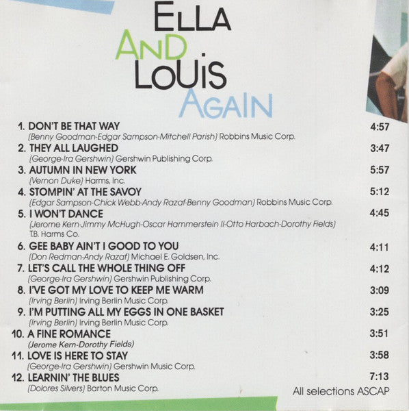 Ella* And Louis* : Ella And Louis Again (CD, Album, RE)