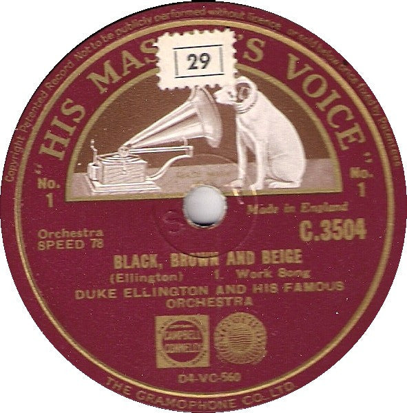 Duke Ellington And His Orchestra : Black, Brown And Beige (Shellac, 12")