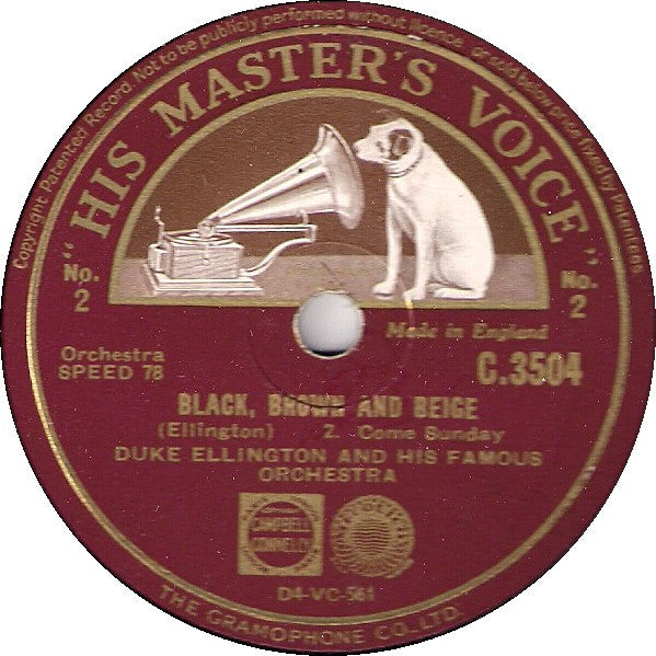 Duke Ellington And His Orchestra : Black, Brown And Beige (Shellac, 12")