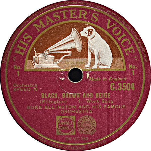 Duke Ellington And His Orchestra : Black, Brown And Beige (Shellac, 12")