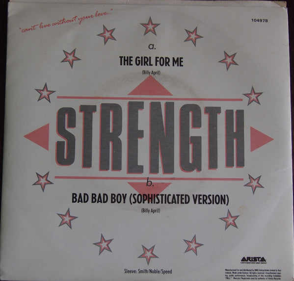 Strength (3) : The Girl For Me (7", Single)
