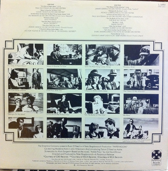 Various : Paper Moon: Original Recordings Featured In The Soundtrack (LP, Comp)