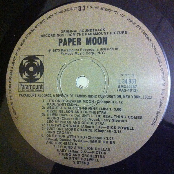 Various : Paper Moon: Original Recordings Featured In The Soundtrack (LP, Comp)