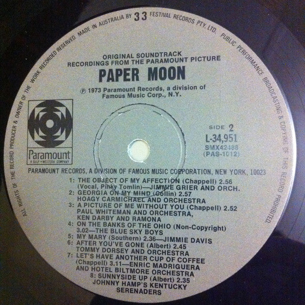 Various : Paper Moon: Original Recordings Featured In The Soundtrack (LP, Comp)