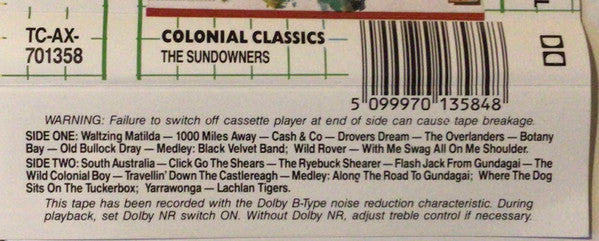 Sundowners (8) : Colonial Classics (Cass, Album, RE)