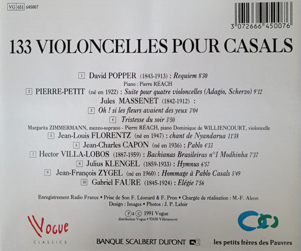 133 Violoncelles Pour Casals : En Concert (CD, Comp)