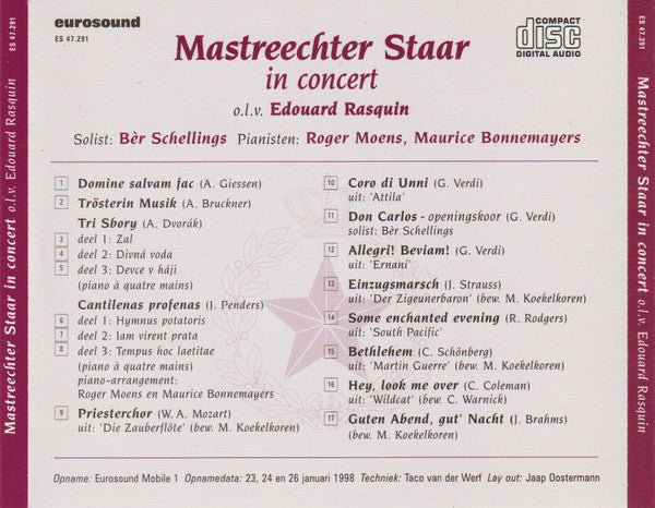 De Mastreechter Staar o.l.v. Edouard Rasquin : Mastreechter Staar In Concert (CD, Comp, RE)