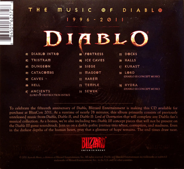 Matt Uelmen : The Music Of Diablo 1996 - 2011: Diablo 15 Year Anniversary (CD, Album)