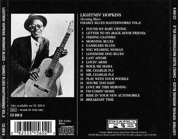 Lightnin' Hopkins : Morning Blues: Charly Blues Masterworks, Vol. 8 (CD, Comp, RE)