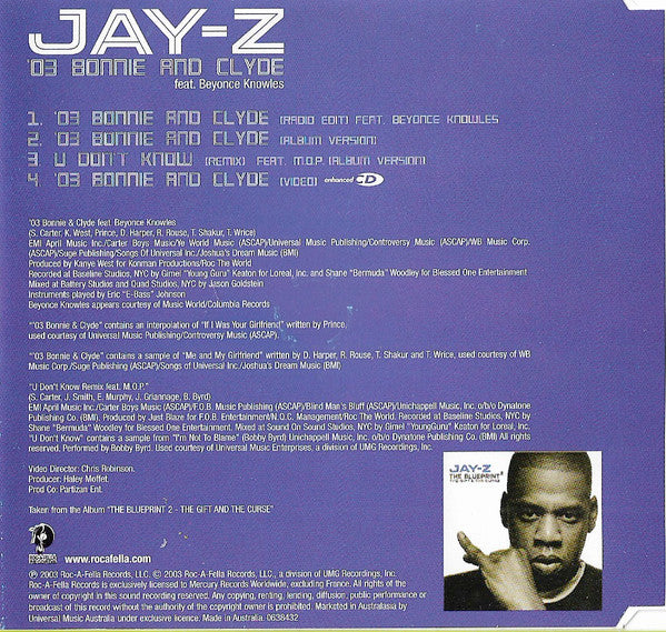 Jay-Z Feat. Beyoncé Knowles : '03 Bonnie And Clyde (CD, Maxi, Enh)
