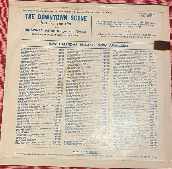 Ninapinta And His Bongos And Congas : The Downtown Scene (Hits For The Hip) (LP, Album)