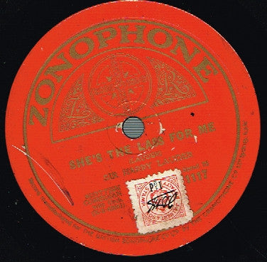 Harry Lauder : She's The Lass For Me / A Wee Hoose 'Mang The Heather (Shellac, 10")