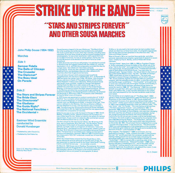 Eastman Wind Ensemble, Donald Hunsberger : Strike Up The Band ("Stars And Stripes Forever" And Other Sousa Marches) (LP, Album, Club)