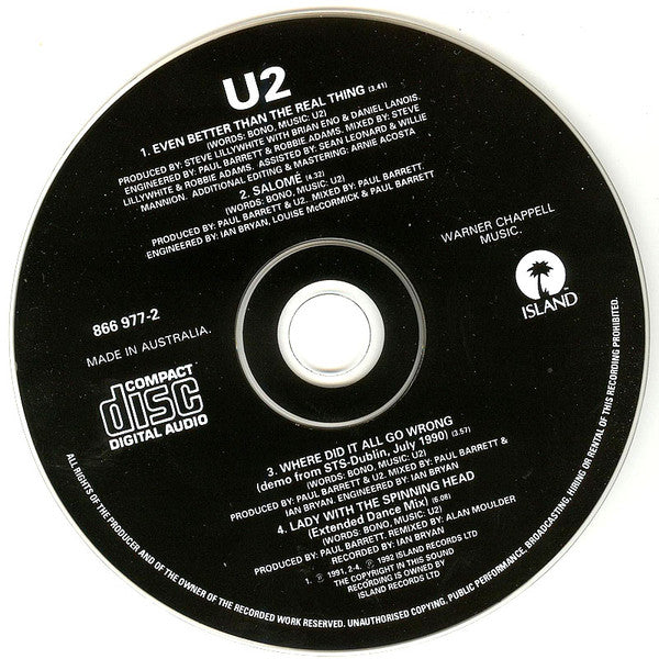 U2 : Even Better Than The Real Thing (CD, Single, Dig)